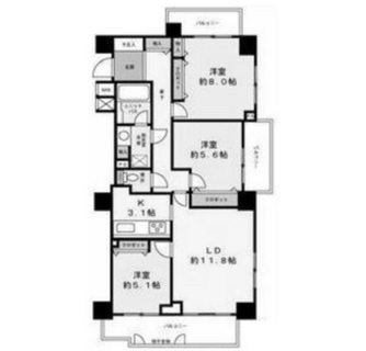 東京都足立区千住曙町 賃貸マンション 3LDK